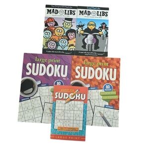 Mad Libs and Sudoku Puzzle Books Set
